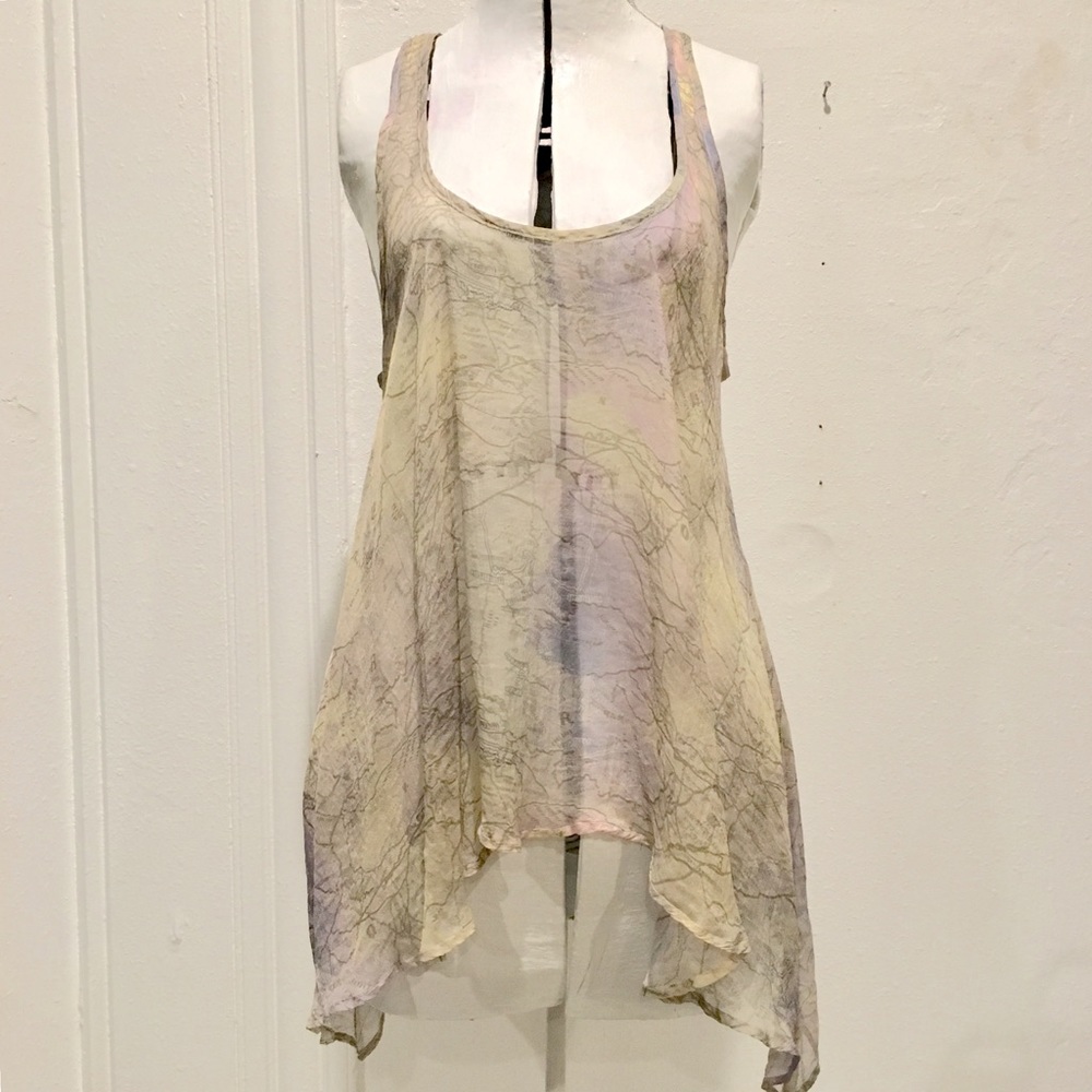TOPSHOP sheer silk racerback tank